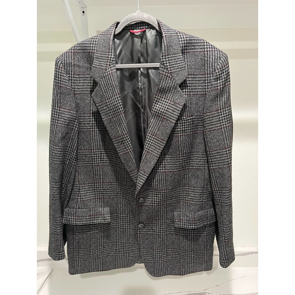 Hart Schaffner & Marx Wool Blazer Suit Jacket Size 44L Made in USA *Cool History